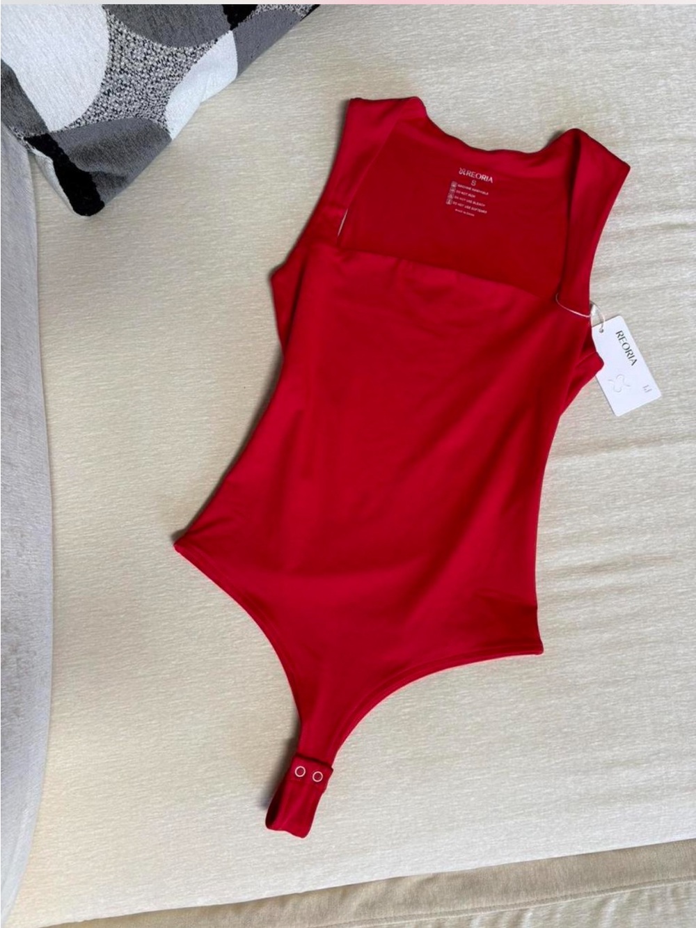 NWT REORIA Red One-Piece Bodysuit Size Small